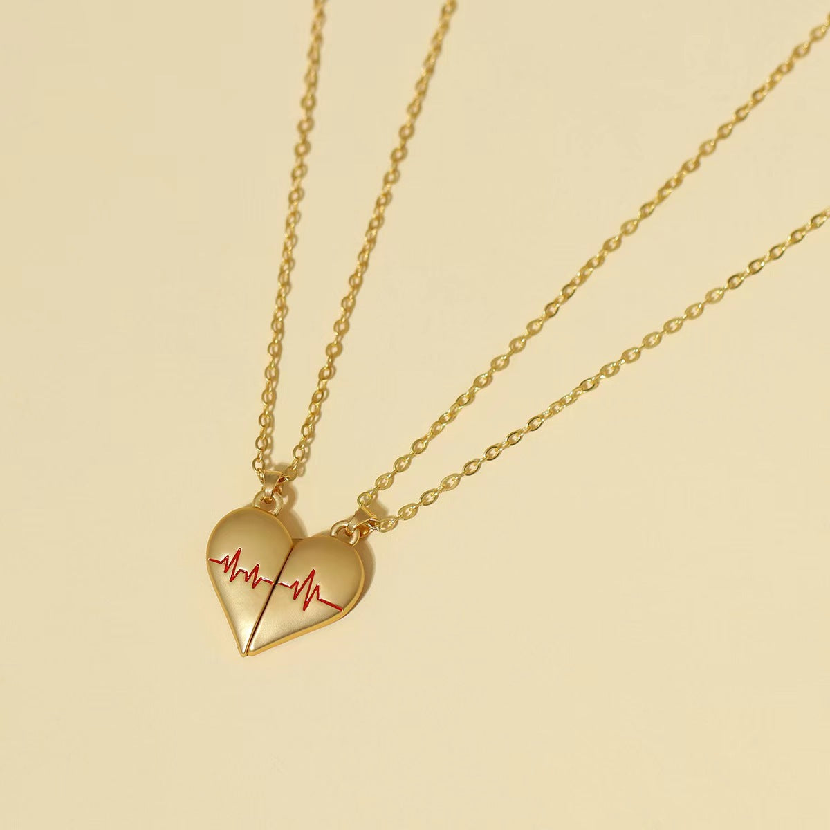 Heartbeat Magnetic Heart Necklace - Love Couple Jewelry