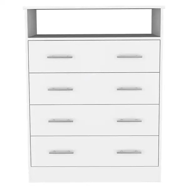 White 4-Drawer Dresser for Bedroom - Wuju Furniture