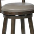 Curved Back Swivel Pub Stools, Leatherette Seats, Set of 2 (Gray & Brown) - Minihomy