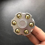 Brass Gun Revolver Fidget Spinner - Copper Hand Spinner, Detachable Rotating Sensory Toy for Kids & Adults