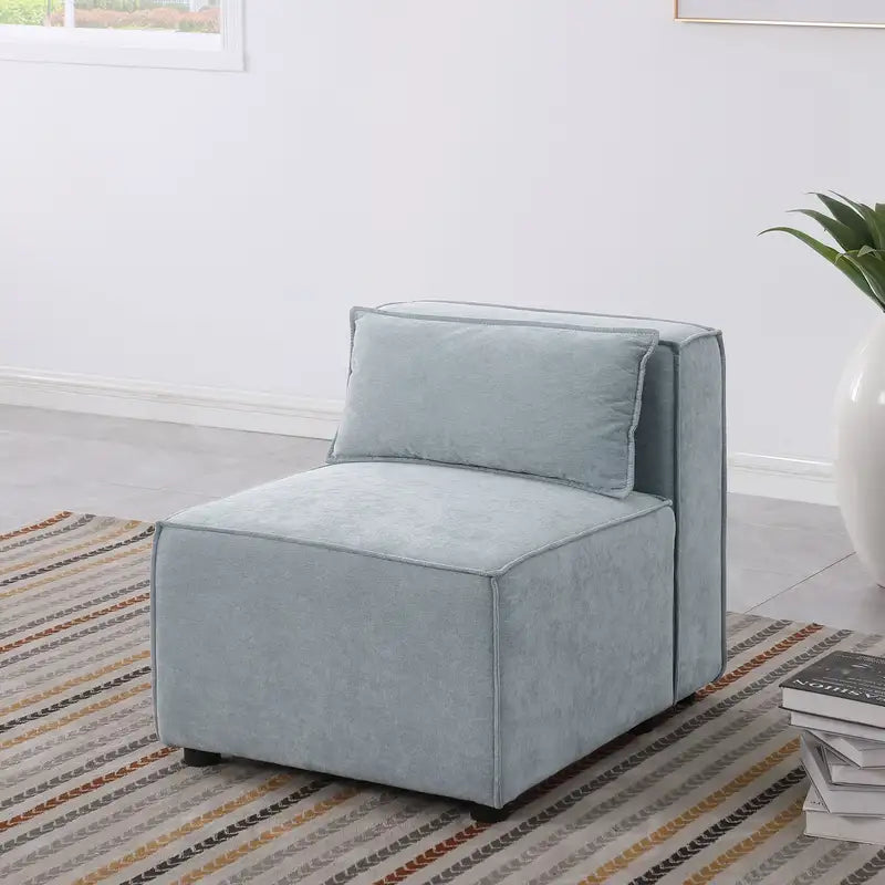 Gray Chenille Modular Sofa - Simple, Soft, Knock-Down Design