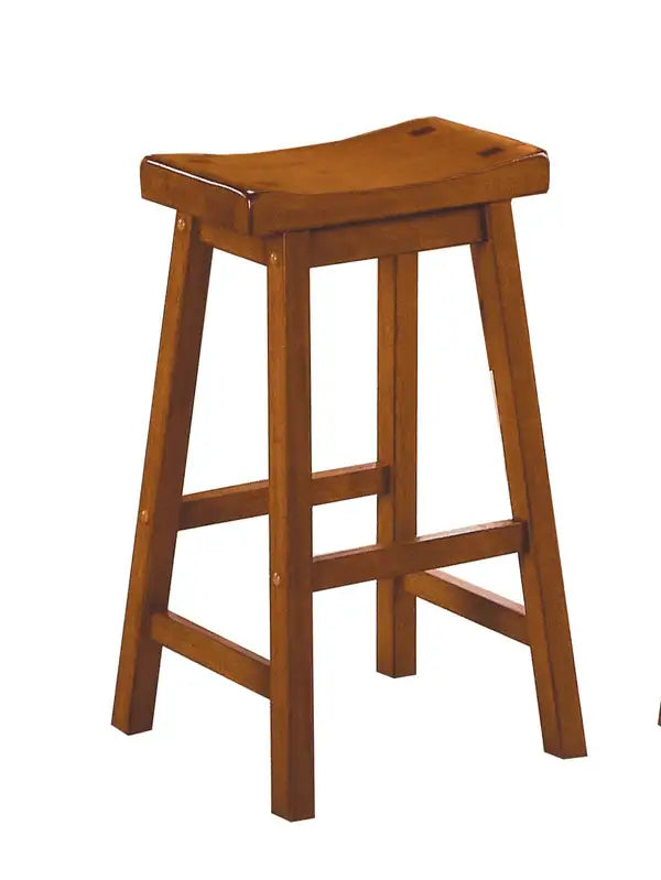 Oak Bar Stools - 29" Saddle Seat, 2-Piece Set, Casual Dining