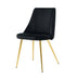 Black Velvet Dining Chairs Set of 4 - Modern, Gold Metal Legs, Home Bedroom Stool - Minihomy