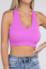 Ribbed Cropped Racerback Tank Top for Women - Stylish Summer Casual Wear