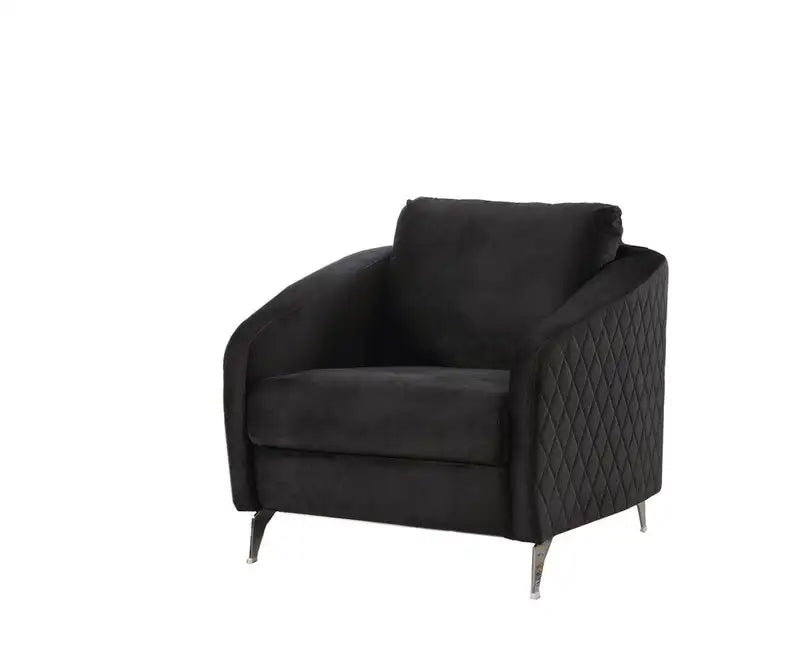 Sofia Black Velvet Accent Chair - Modern Chic Armchair (36")