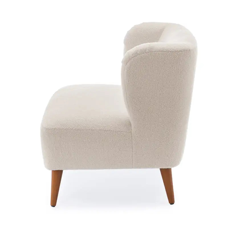 Milky White Veda Boucle Accent Chair