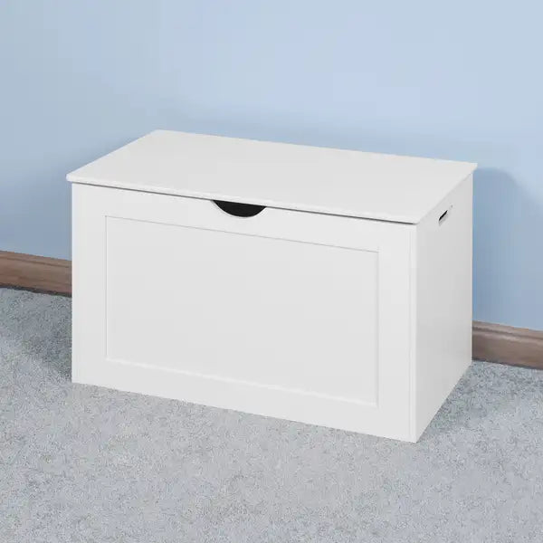 White Lift-Top Entryway Storage Cabinet & Toy Box with Safety Hinges