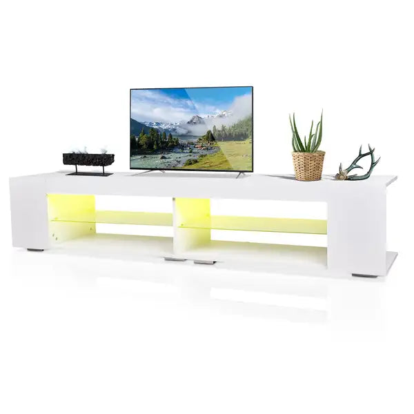 Modern LED TV Stand with Storage | High Gloss Entertainment Center