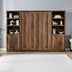 Full Size Murphy Bed with Storage | Space-Saving Cabinet Bed for Guest Room, Home Office (Brown) - Minihomy