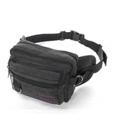 Canvas Fanny Pack With 4-Zipper Pockets Men Waist Bag