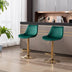 Height Adjustable Velvet Bar Stools with Chrome Base & Footrest (Set of 2) - Green - Minihomy