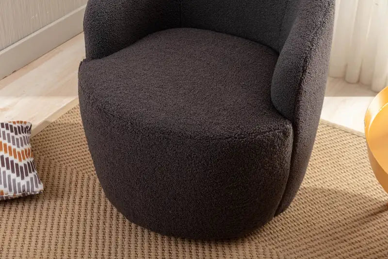 Dark Gray Barrel Chair - Swivel Accent Chair with Metal Ring