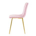 Modern Pink Dining Chairs Set of 4, Light Luxury Home Bedroom Stool with Gold Metal Legs - Minihomy