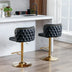 Black Swivel Bar Stools with Backrest - Adjustable Height, PU Leather, Set of 2 for Kitchen Island & Pub - Minihomy