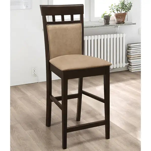 Beige & Cappuccino Counter Height Stools (Set of 2)