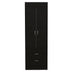 Lisboa Armoire with Double Doors, Two Drawers & Metal Handles - Rod Included - Minihomy