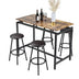 5-Piece Kitchen Counter Height Table Set with 4 Stools - Bar Table and Stools - Minihomy