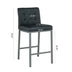 Modern Bar Stools, Set of 2, Black PU Leather with Metal Legs, Kitchen & Restaurant - Minihomy