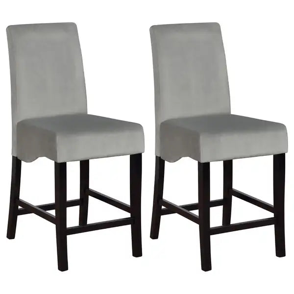 Dark Grey & Black Counter Stools (Set of 2) - Upholstered