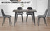 Gray Wood Grain Dining Table & 4 Modern Medieval Chairs with Cushions - DT-1226, B0501A - Minihomy