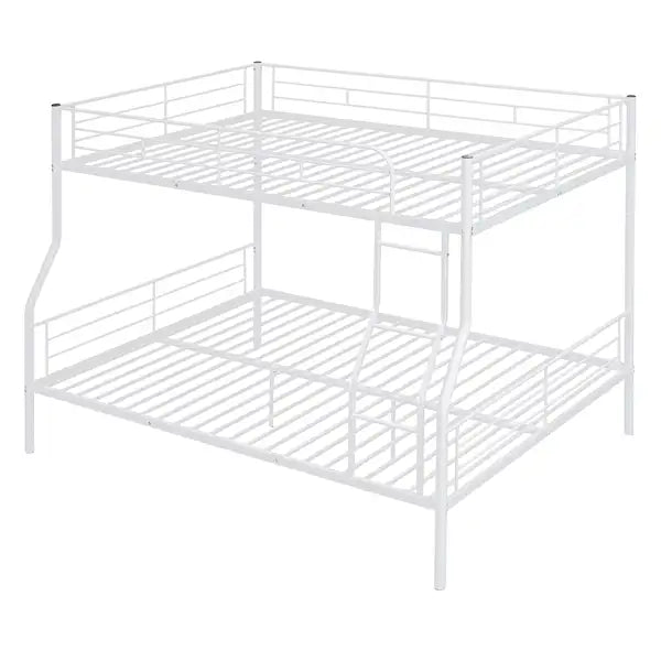 Full XL Over Queen Metal Bunk Bed Frame - White - Minihomy