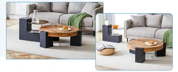 Detachable Double-Decker Coffee Table: Stylish & Flexible Space-Saving Design - Minihomy