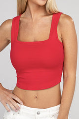 Square Neck Cropped Cami Top - Cotton, Casual & Stylish