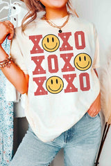 Plus Size - XOXO Happy Face Graphic T-Shirt