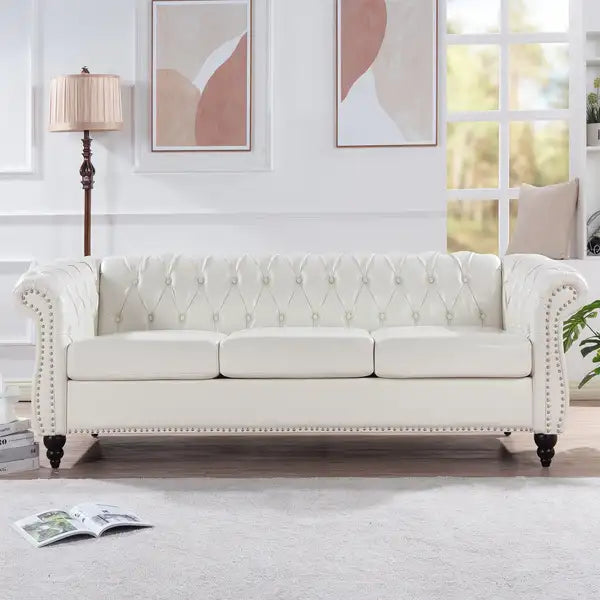 Chesterfield 3 Seater Sofa - 84.65" Rolled Arm