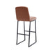 Brown PU Leather Bar Stools Set of 2 with Back & Footrest - Kitchen Breakfast Bar Stools - Minihomy