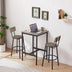 Grey Bar Table Set with 2 Stools, PU Soft Seat & Backrest, 23.62" W x 35.43" H - Minihomy