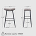 Counter Height Bar Stools Set of 2 - Linen Fabric Upholstered with Footrest - Coffee - Minihomy