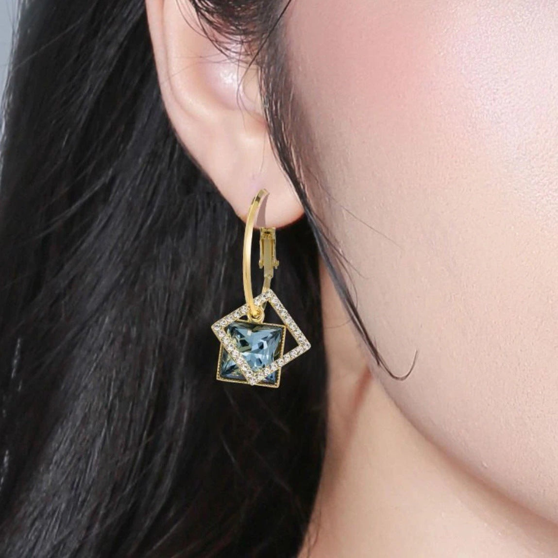 New Fashion Square Earrings Special-interest Design Inlaid Zircon Women: Elevate Your Style - Minihomy