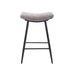 Modern Bar Stools Set of 2 - Linen Fabric, Armless, Counter Height, Metal Legs, Footrest - Minihomy