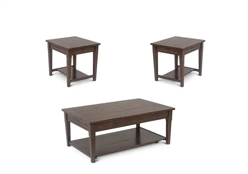 Crestline 3-Piece Brown Outdoor Patio Table Set