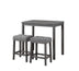 Lux Gray 3-Piece Counter Height Pub Table Set with Tufted Stools - 36" - Minihomy