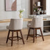 Ivory Upholstered Swivel Bar Stools (Set of 2) - 26" Seat Height - Minihomy