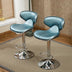 Masaccio Airlift Adjustable Swivel Barstools with Chrome Base, Set of 2, Blue - Minihomy