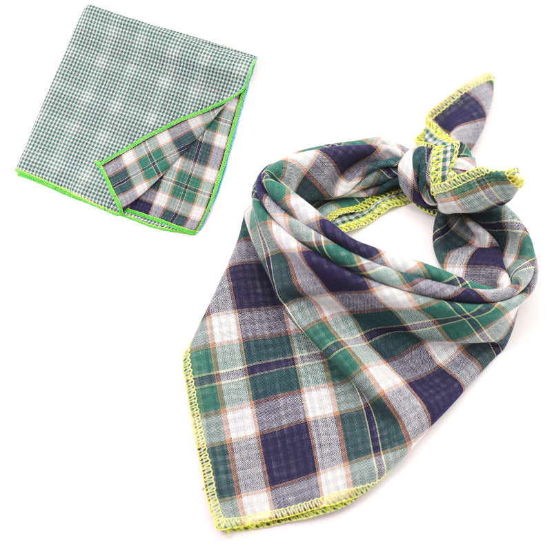 Pup Up the Style: Plaid Double Sided Cotton Pet Scarf!