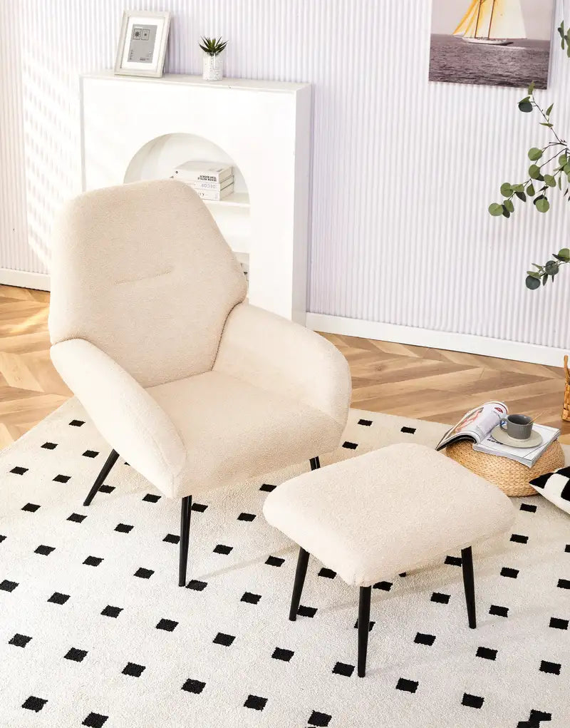 Modern White Single Sofa - Luxury Living Room Chair