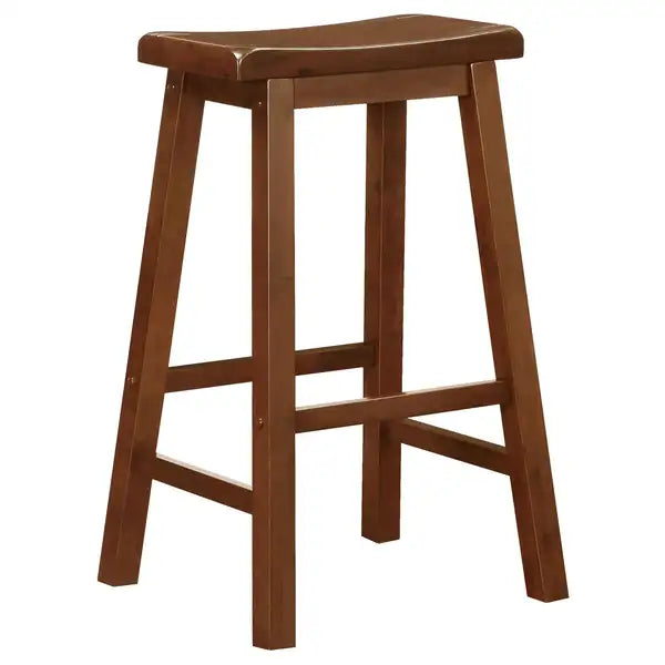 Chestnut Wood Bar Stools - Set of 2