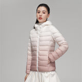 Women's Autumn And Winter Lightweight Down Jacket Hooded Gradient Color