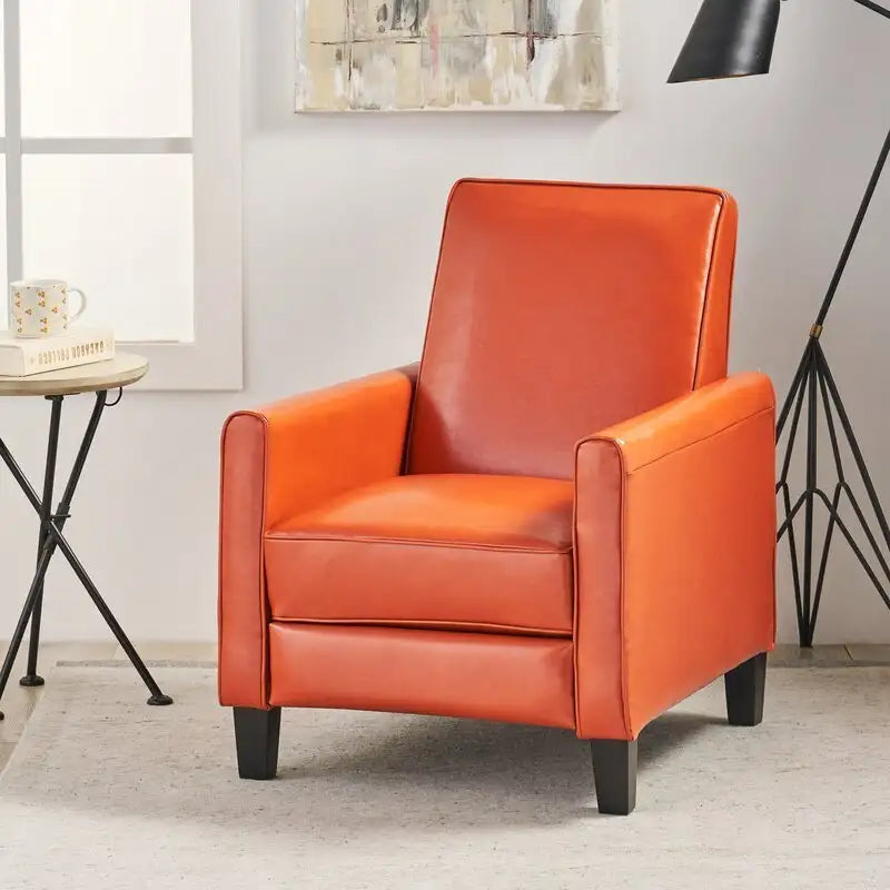 Orange Push-Back Recliner Chair - Elegant Home Decor