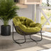 Outdoor Rattan Rocking Chair with Cushion - Patio, Porch, Living Room, Olive Green - Minihomy