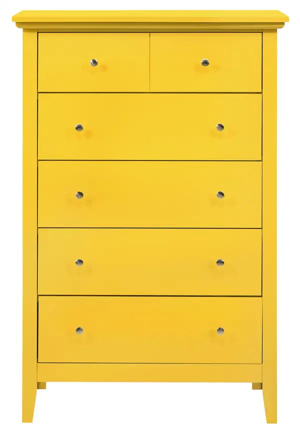 Hammond Chest - Yellow - 5 Drawer Storage Chest by Glory Furniture - Minihomy