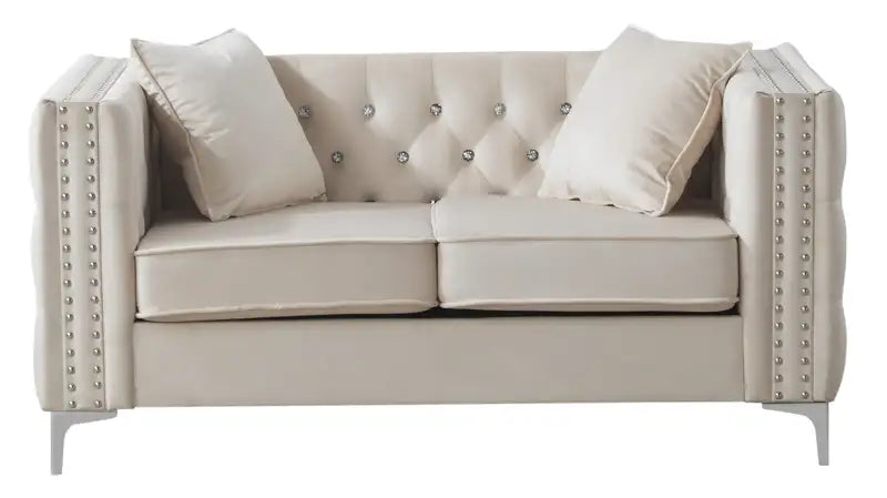 Paige Loveseat (Ivory) - Glory Furniture G827A-L