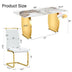 Gold Metal Dining Table and Chair Set with Rock Plate Top - Modern & Stable - Minihomy