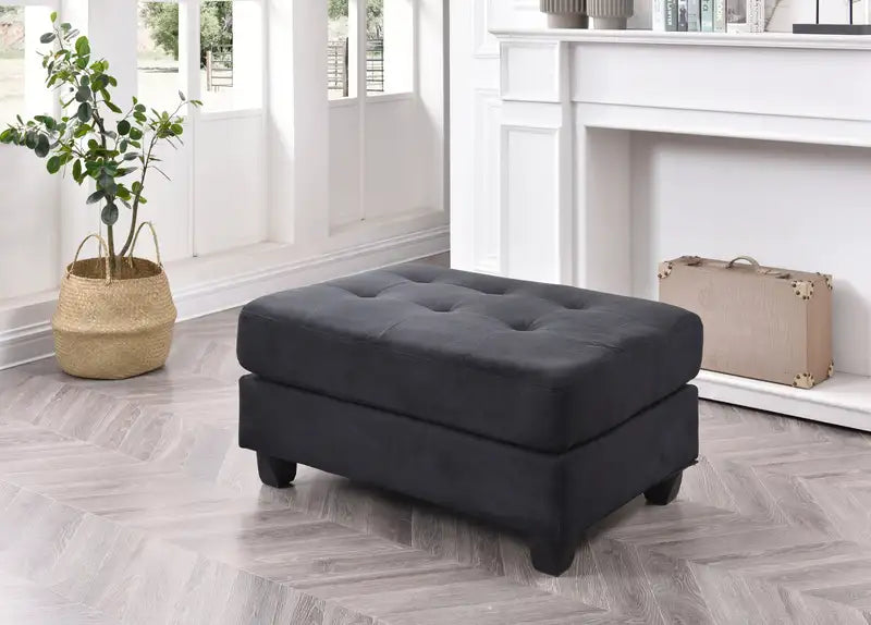 Black Ottoman: Sleek Contemporary Storage Footrest