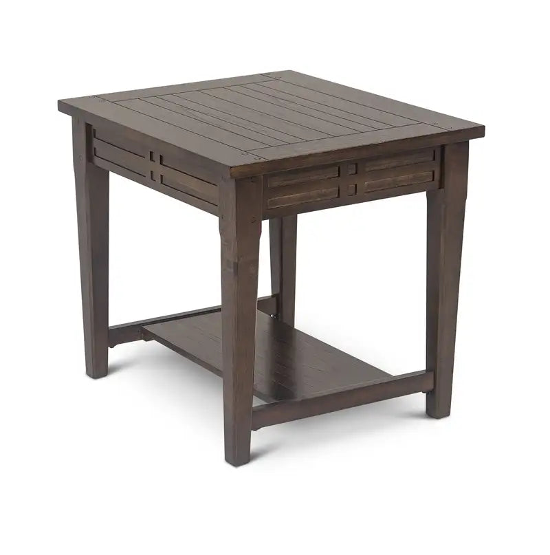 Cherry Hardwood End Table with Hidden Storage - Classic Design