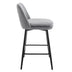 Counter Height Swivel Bar Stools Set of 2, Upholstered with Back & Metal Legs, Grey Linen Cloth - Minihomy